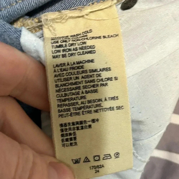 We The Free People  Frayed Skinny Crop Jeans Size 24 Distressed - Picture 8 of 11